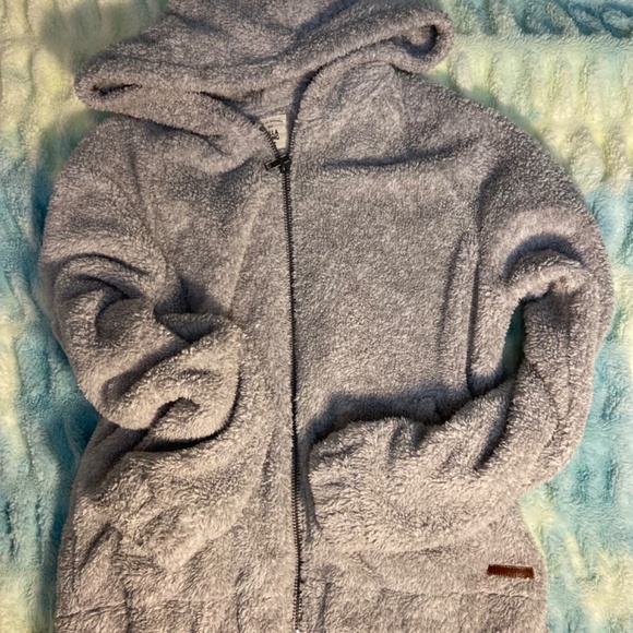 Billabong Sherpa Teddy Bear Zip Up Hoodie Size Lg - Picture 2 of 9